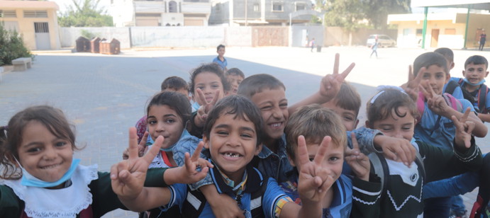 إعادة بناء وتأهيل مدرسة زيد بن حارثة الابتدائية في قطاع غزة في عام 2021