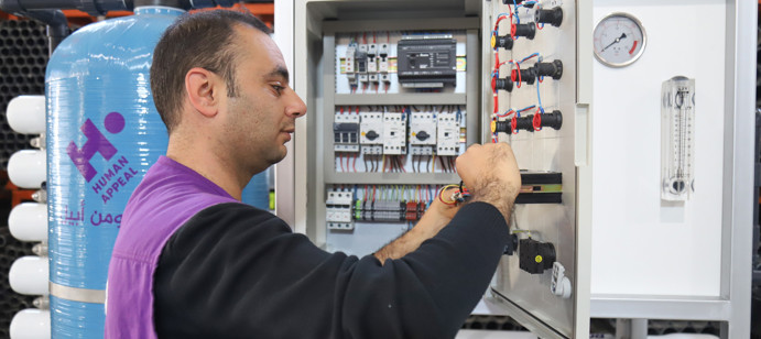 محطة هيومان أبيل لتحلية المياه في رفح بقطاع غزة