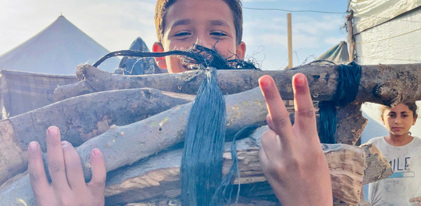 خشب التدفئة في غزة